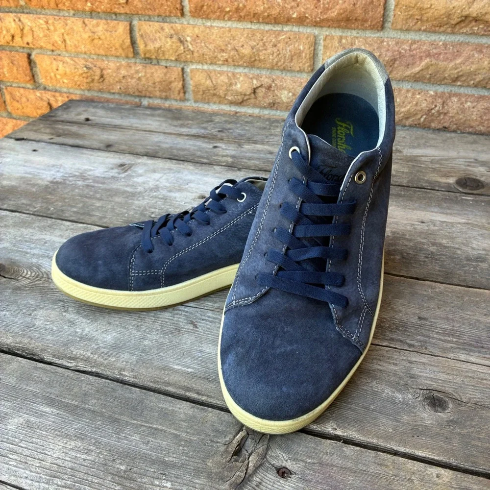 Florsheim Sneakers Navy Blue Suede 9.5 M Comfortech 14223-410 Low Top Mens